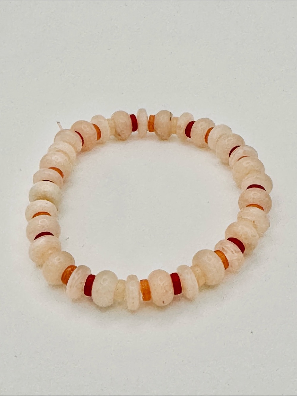 Quartz and Coral Bead Bracelet - New, Complete & Wearable